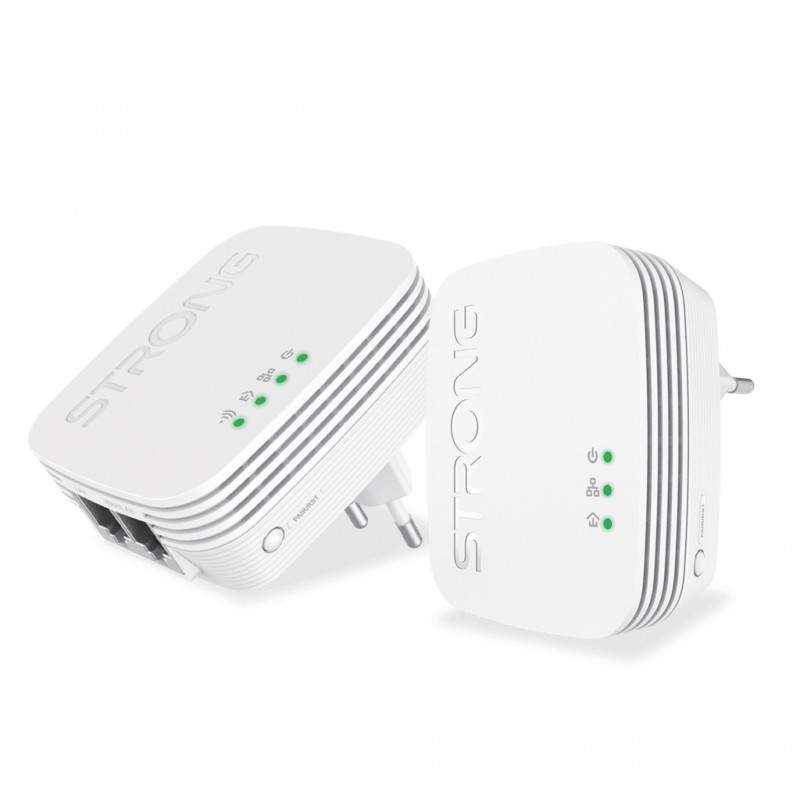 Strong POWERLWF600DUOMINI Adaptateur réseau CPL 600 Mbit s Ethernet LAN Wifi Blanc 2 pièce(s)