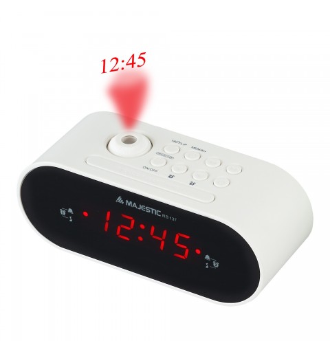 New Majestic RS-137 Digital alarm clock Black, White