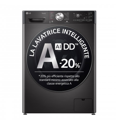 LG F4R9513TPBC Lavatrice 13kg AI DD, Classe A-20%, 1400 giri, TurboWash, Vapore