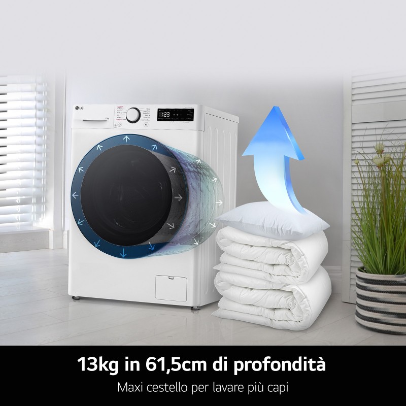 LG F4R9513TPBC lavadora Carga frontal 13 kg 1400 RPM Negro