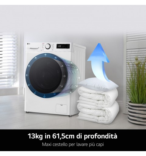 LG F4R9513TPBC lavadora Carga frontal 13 kg 1400 RPM Negro