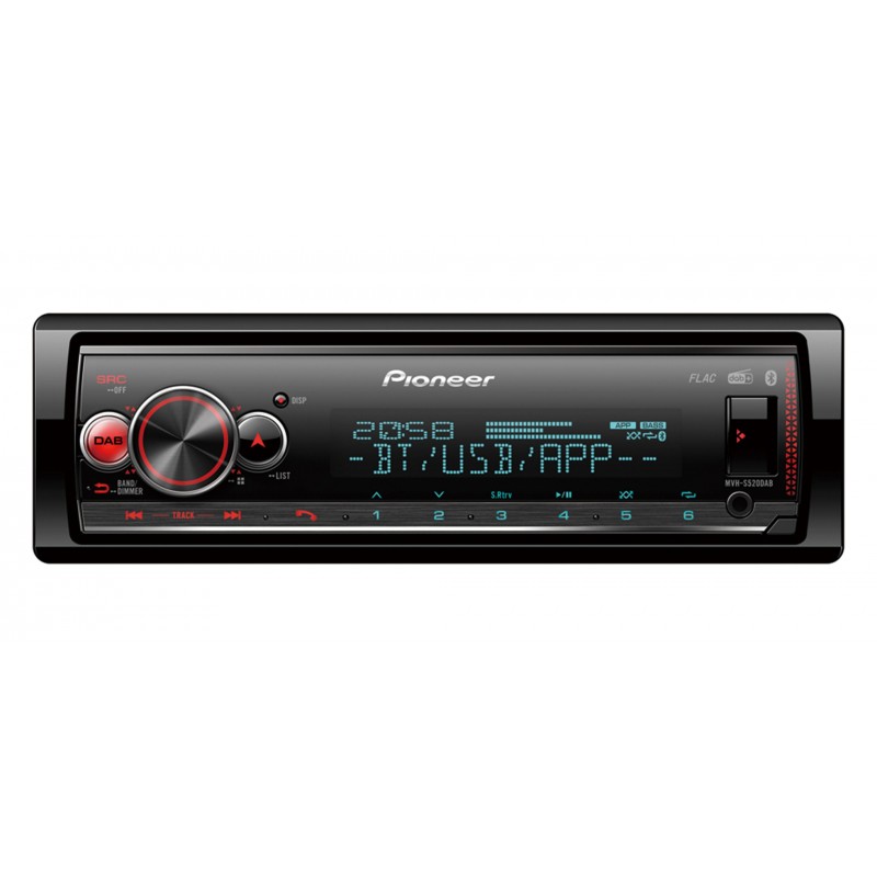 Pioneer MVH-S520DAB récepteur multimédia de voiture Noir 200 W Bluetooth