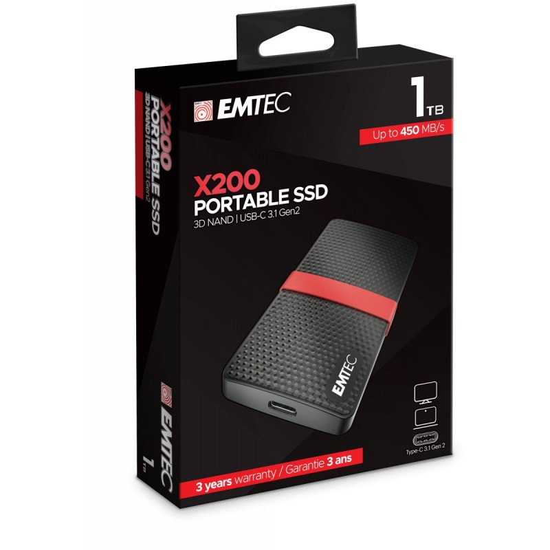 Emtec X200 1 TB Black, Red