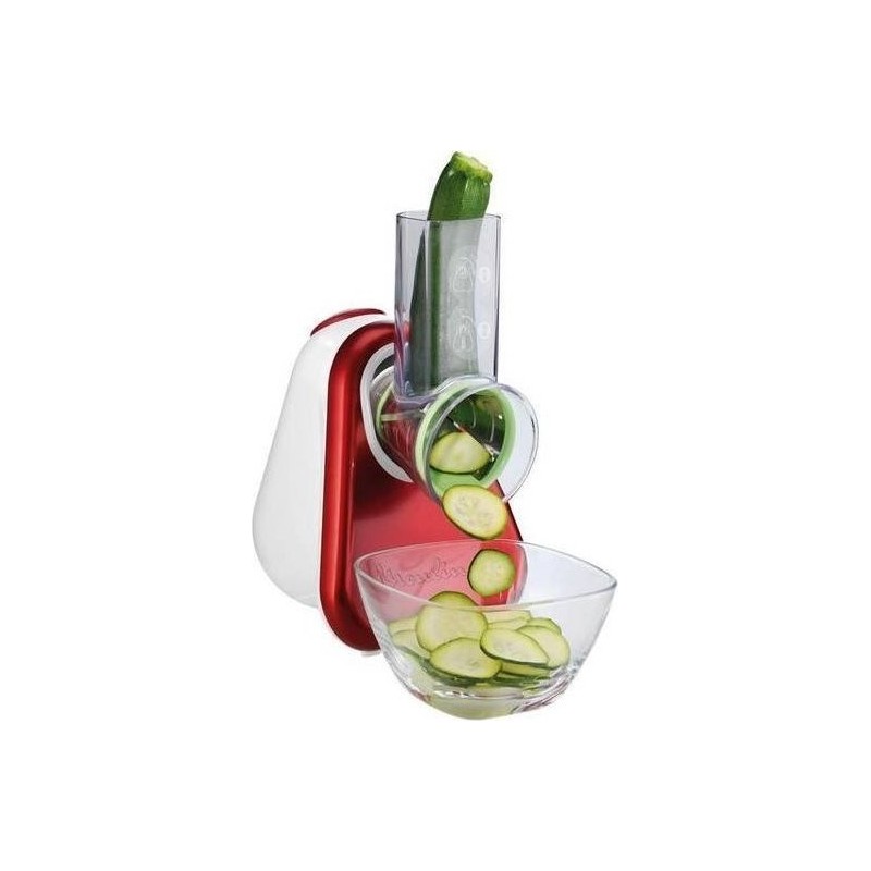 Moulinex Fresh Express DJ755G Affettatutto Grattugia Elettrico, 5 Funzioni di Taglio, 150 W, 1 Liter, 1 Decibel, plastica, Rosso