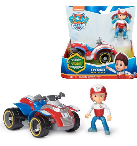 PAW Patrol , Quad di Salvataggio di Ryder, Veicolo e Personaggio Ryder, Giochi Bambini, 3+ anni