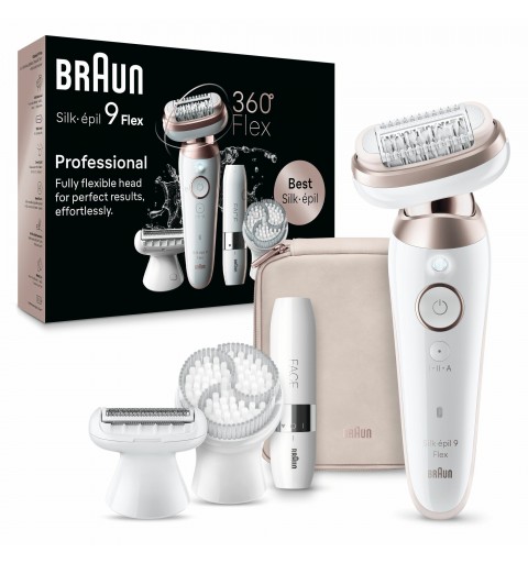 Braun Silk-épil 9 Flex 9-360 3D 40 pince(s) Rose, Blanc