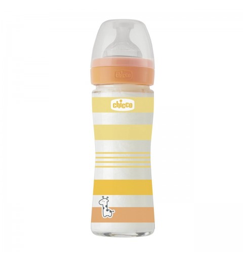 Chicco 00028721310000 biberon 240 ml Arancione, Trasparente, Bianco, Giallo Vetro