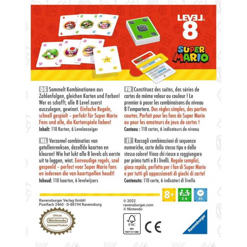 Ravensburger Super Mario Level 8 Juego De Cartas