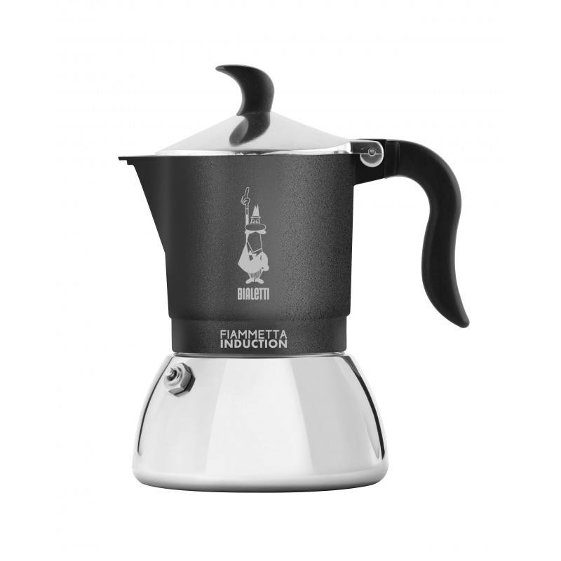 Bialetti Fiammetta Induction Cafetière à moka 0,13 L Noir, Argent