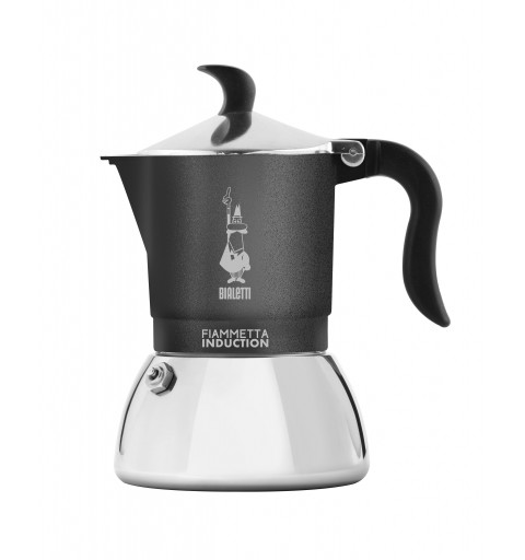 Bialetti Fiammetta Induction Cafetière à moka 0,13 L Noir, Argent