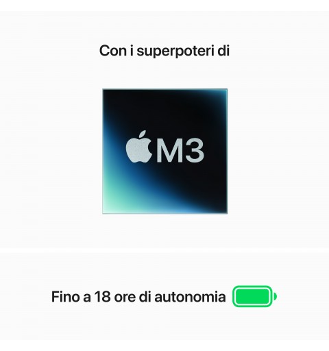Apple MacBook Air Apple M M3 Laptop 34,5 cm (13.6") 8 GB 512 GB SSD Wi-Fi 6E (802.11ax) macOS Sonoma Blau