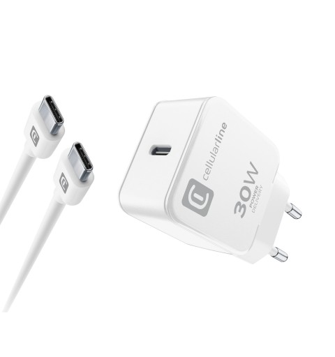 Cellularline USB-C Charger Kit 30W Smartphone, Tablette Blanc Secteur Intérieure