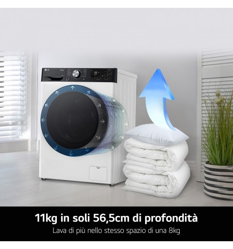 LG F4R7511TSWB machine à laver Charge avant 11 kg 1400 tr min Blanc