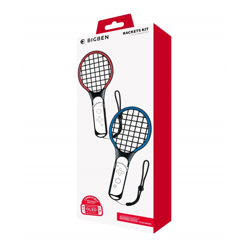 Bigben Interactive Joy-Con Tennis Rackets Kit Black, Blue, Red Special Nintendo Switch