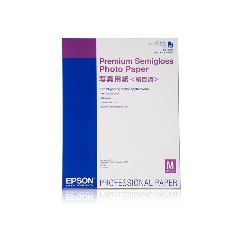 Epson Pap Photo Premium Semi-Glacé 251g 25f. A2 (0,420x0,594m)