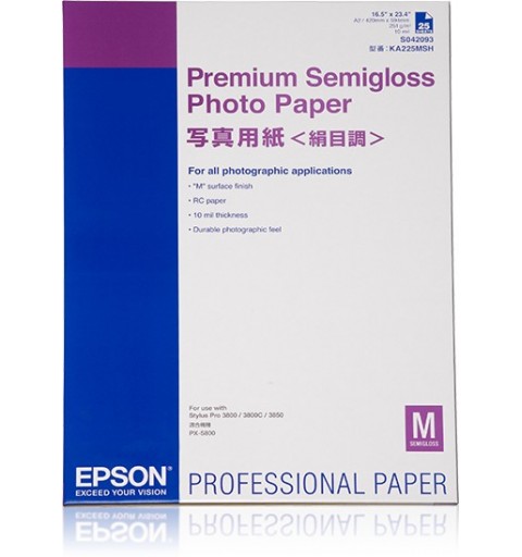 Epson Premium Semigloss Photo Paper, DIN A2, 250 g m², 25 Blatt