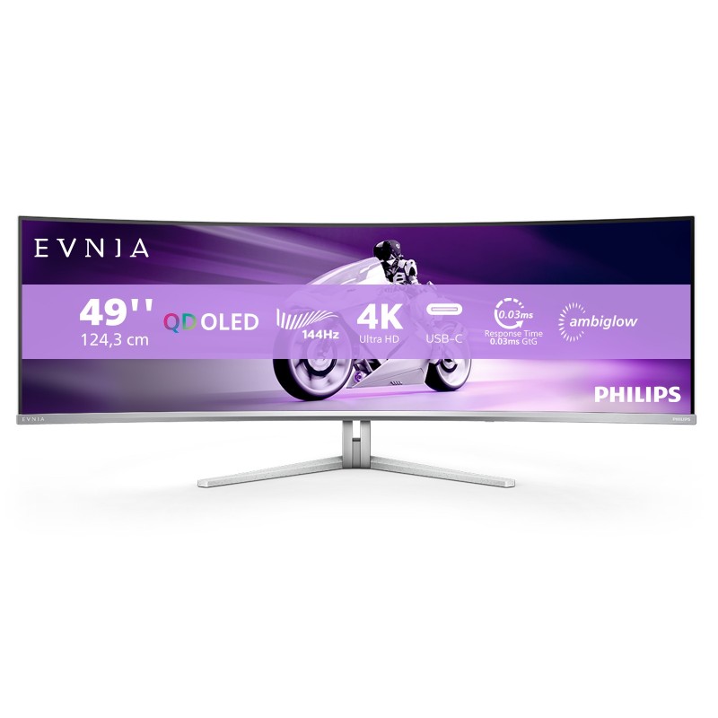 Philips Evnia 8000 49M2C8900L 00 computer monitor 124.2 cm (48.9") 5120 x 1440 pixels Dual QHD QDOLED White