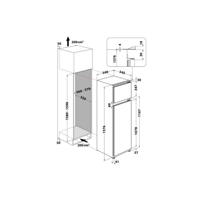 Whirlpool ART 3672 Built-in 239 L E White