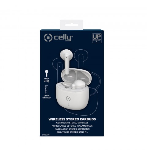 Celly BUZ2 Kopfhörer True Wireless Stereo (TWS) im Ohr Anrufe Musik USB Typ-C Bluetooth Weiß