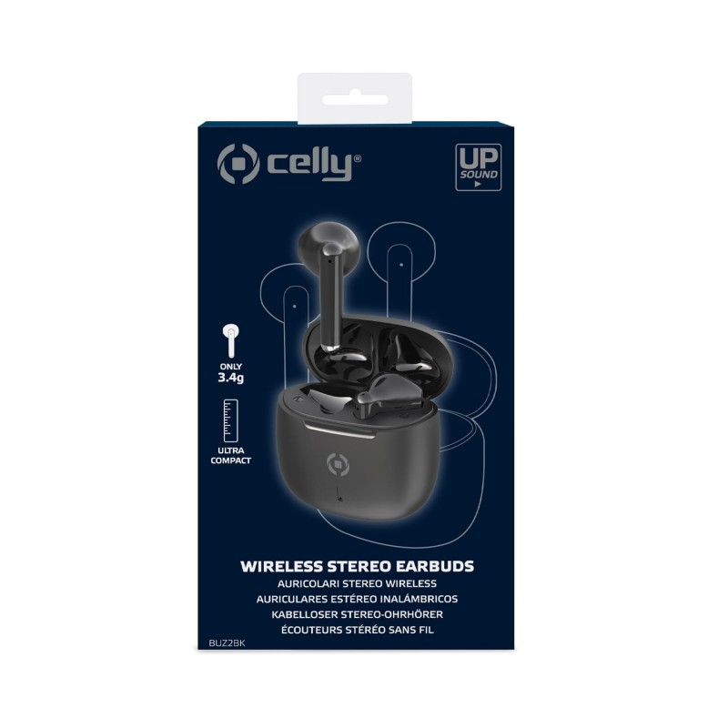 Celly BUZ2 Casque True Wireless Stereo (TWS) Ecouteurs Appels Musique USB Type-C Bluetooth Noir