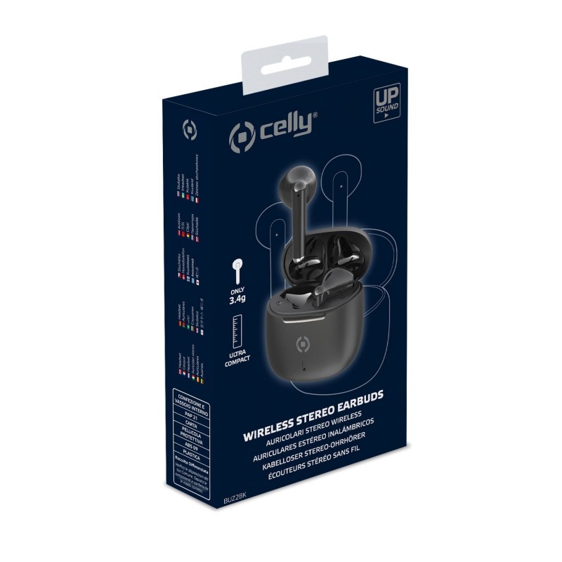 Celly BUZ2 Auriculares True Wireless Stereo (TWS) Dentro de oído Llamadas Música USB Tipo C Bluetooth Negro