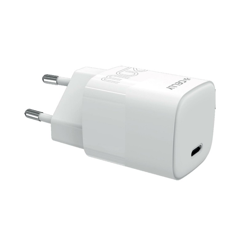 Celly TC1USBC20WEVOWH chargeur d'appareils mobiles Smartphone Blanc Secteur Charge rapide Intérieure