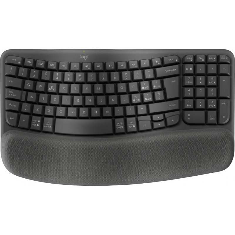 Logitech Wave Keys Tastatur RF Wireless + Bluetooth QWERTY Italienisch Graphit