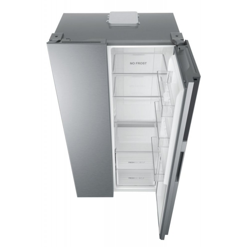 Haier SBS 90 Serie 3 HSR3918ENPG side-by-side refrigerator Freestanding 528 L E Silver