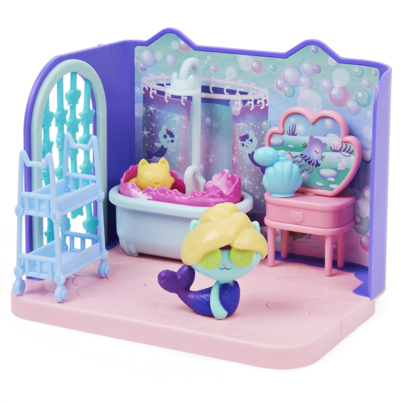 Gabby's Dollhouse Gabby et la Maison Magique - - Playset Deluxe La Salle De Bain Marine - 1 Figurine + Accessoires - Ajoute