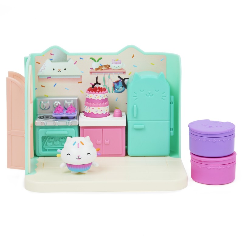 Gabby's Dollhouse Gabby et la Maison Magique - - Playset De Luxe La Cuisine De Petit Chou - 1 Figurine + Accessoires - Ajoute