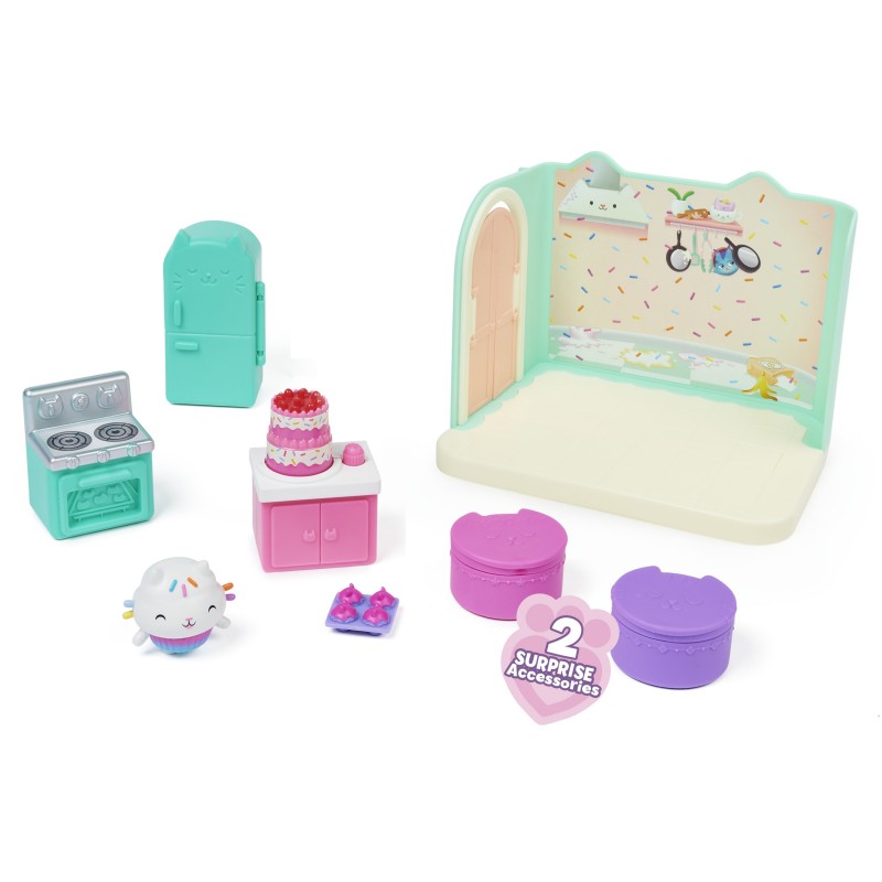 Gabby's Dollhouse Gabby et la Maison Magique - - Playset De Luxe La Cuisine De Petit Chou - 1 Figurine + Accessoires - Ajoute