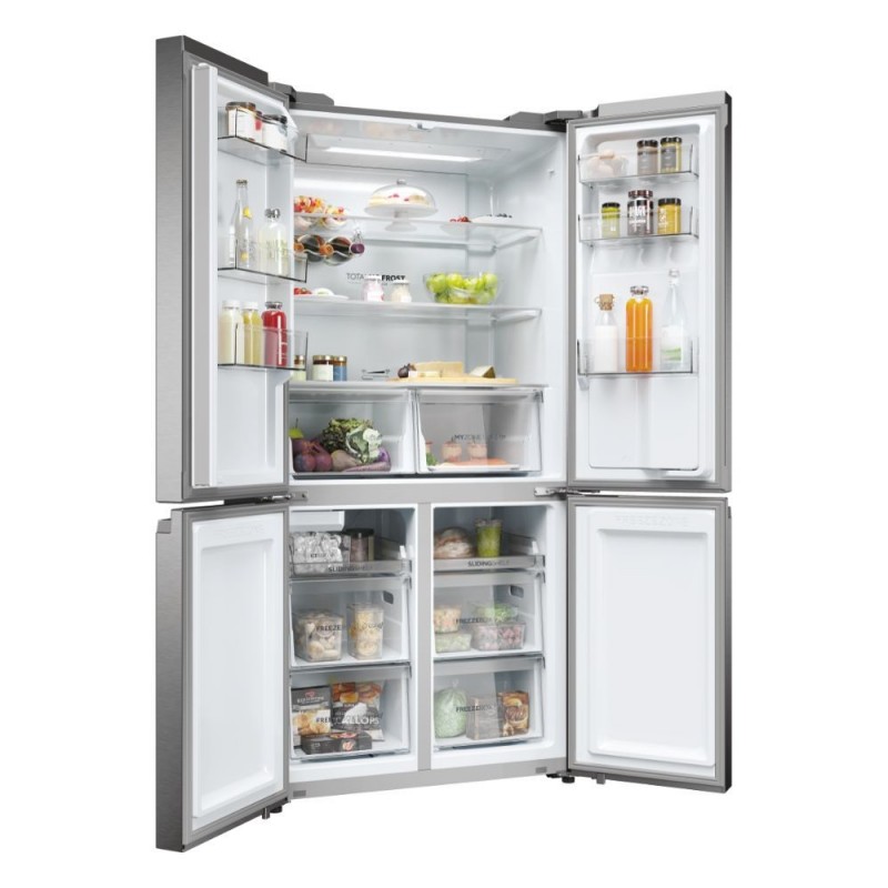 Haier Cube 90 Serie 5 HCR5919EHMP frigo américain Pose libre 525 L E Platine, Acier inoxydable