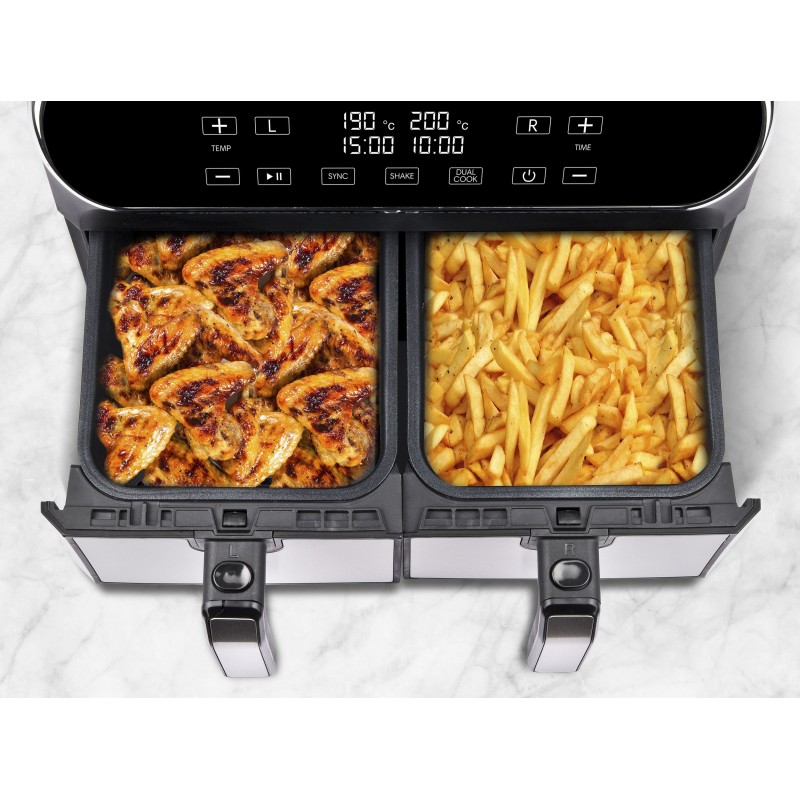 G3 Ferrari G10150 Double 8 L Stand-alone 1700 W Hot air fryer Black, Stainless steel