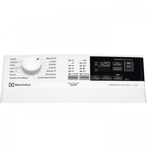 Electrolux SensiCare 600 EW6T437A machine à laver Charge par dessus 7 kg 1251 tr min Blanc