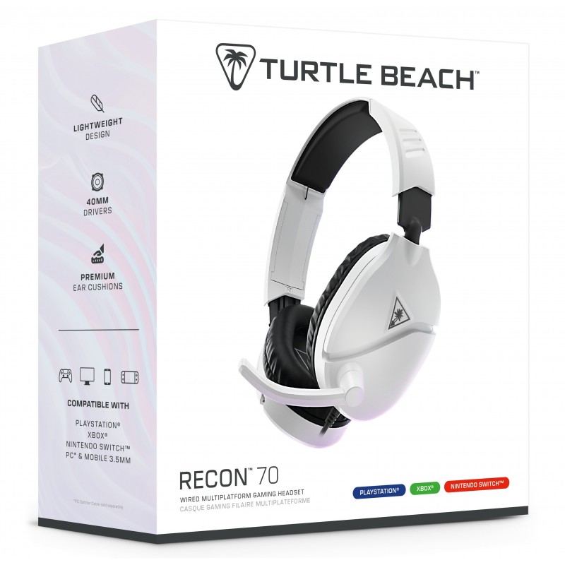 Turtle Beach Casque gaming multiplateforme Recon 70 - PS5, PS4, PC, Switch, et appareils mobiles avec prise 3,5 mm - microphone