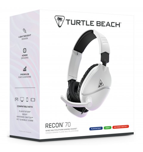 Turtle Beach Casque gaming multiplateforme Recon 70 - PS5, PS4, PC, Switch, et appareils mobiles avec prise 3,5 mm - microphone