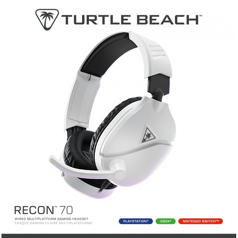 Turtle Beach Casque gaming multiplateforme Recon 70 - PS5, PS4, PC, Switch, et appareils mobiles avec prise 3,5 mm - microphone