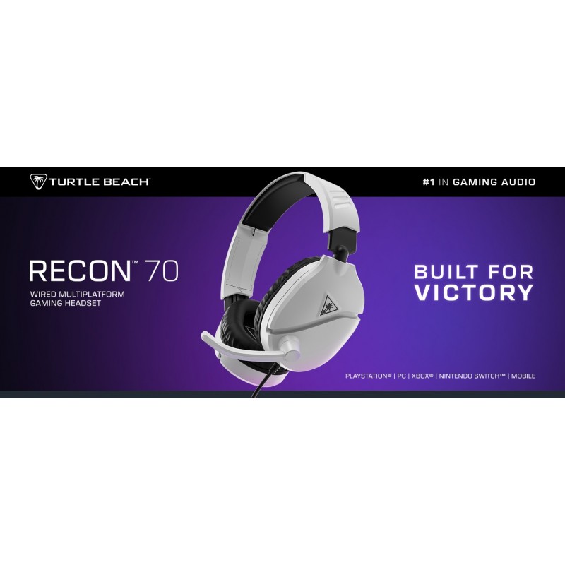 Turtle Beach Casque gaming multiplateforme Recon 70 - PS5, PS4, PC, Switch, et appareils mobiles avec prise 3,5 mm - microphone