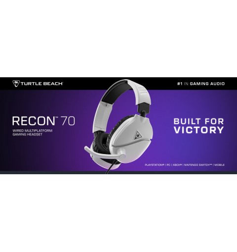 Turtle Beach Casque gaming multiplateforme Recon 70 - PS5, PS4, PC, Switch, et appareils mobiles avec prise 3,5 mm - microphone