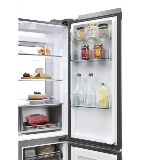 Haier Cube 90 Serie 7 HCR79F19ENMM side-by-side refrigerator Freestanding 646 L E Platinum, Stainless steel