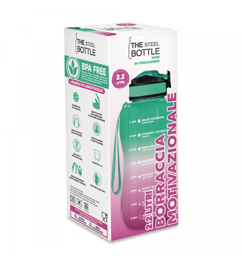 The Steel Bottle 8059304665370 bidón de agua Uso diario 2200 ml Tritan Verde, Rosa