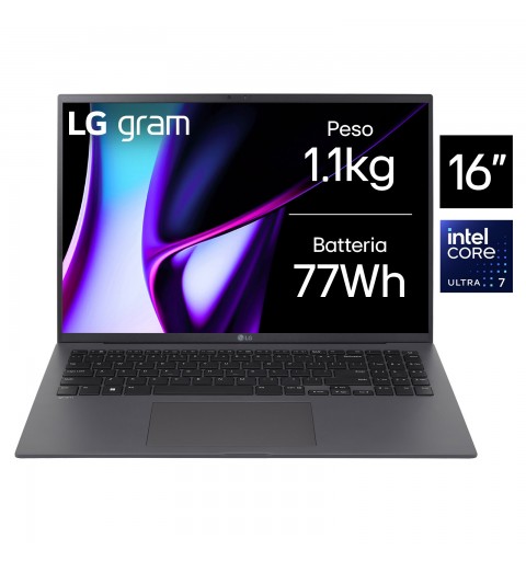LG Gram 16Z90S-G.AA76D ordenador portatil Intel Core Ultra 7 155H Portátil 40,6 cm (16") WQXGA 16 GB DDR5-SDRAM 512 GB SSD
