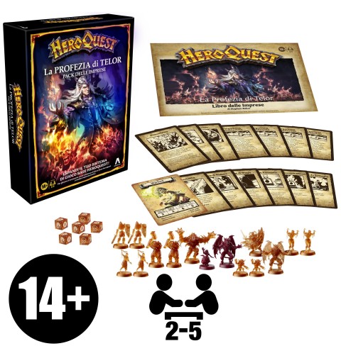 Hasbro Gaming Avalon Hill HeroQuest, pack delle imprese La Profezia di Telor, dai 14 anni in su, da 2 a 5 giocatori, richiede