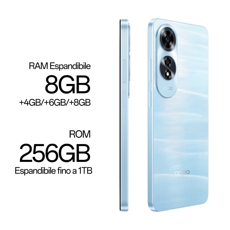 OPPO A60 16,9 cm (6.67") SIM doble Android 14 4G USB Tipo C 8 GB 256 GB 5000 mAh Azul