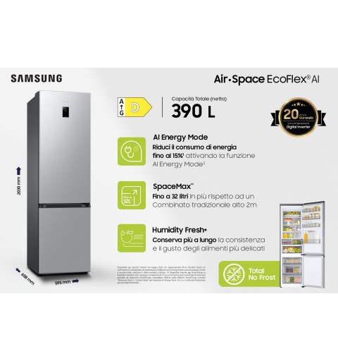 Samsung RB38C774DSA Pose libre 390 L D Acier inoxydable