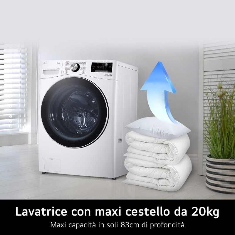 LG F0P3020TSWC AI DD washing machine Front-load 20 kg 1000 RPM White