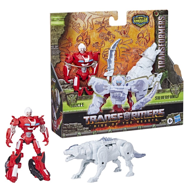 Transformers Hasbro Il Risveglio, Doppio Pacco con Armatura Arcee, confezione da 2 action figure, Rcee e Silverfang