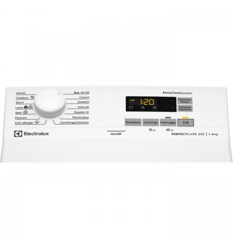 Electrolux SensiCare 600 EW6T526C machine à laver Charge par dessus 6 kg 1151 tr min Blanc