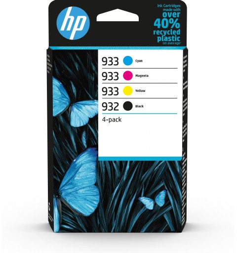 HP 932 Pack de 4 cartouches d'encre noire 933 Pack de 4 cartouches d'encre cyan magenta jaune authentiques