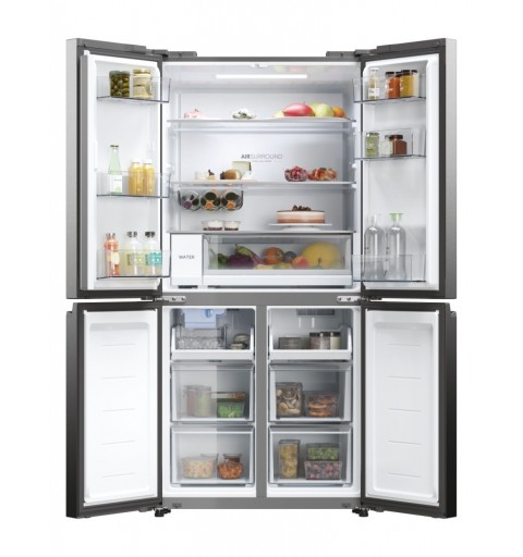 Haier Cube 83 Serie 5 HCW58F18EHMP side-by-side refrigerator Freestanding 507 L E Platinum, Stainless steel